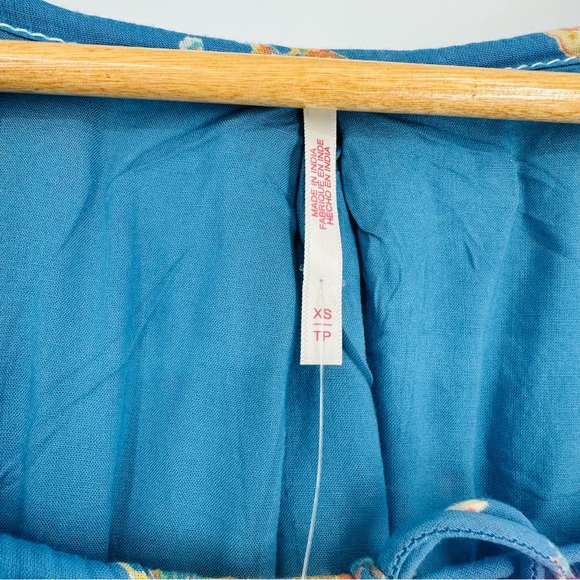 NEW Free People Carmella Mini Dress Blue Floral River Combo Boho Size XS - Picture 15 of 15